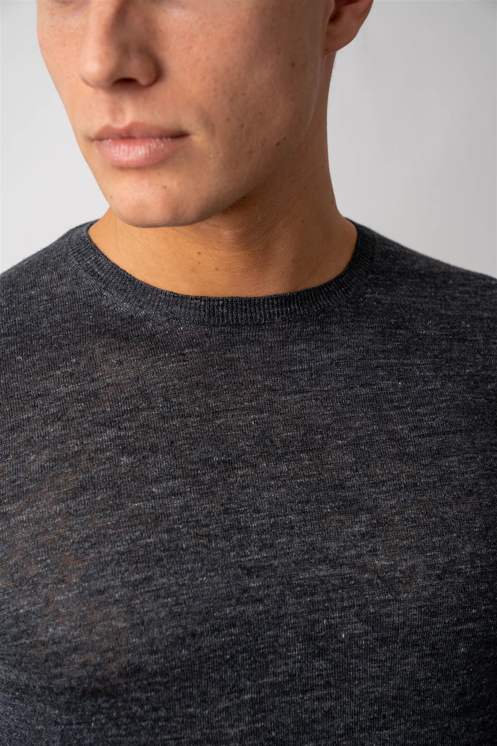 Knitted Linen T-shirt - Grey