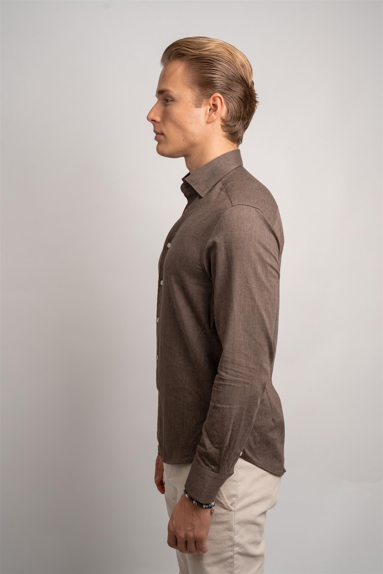 Rustic Flannel Shirt - Brown