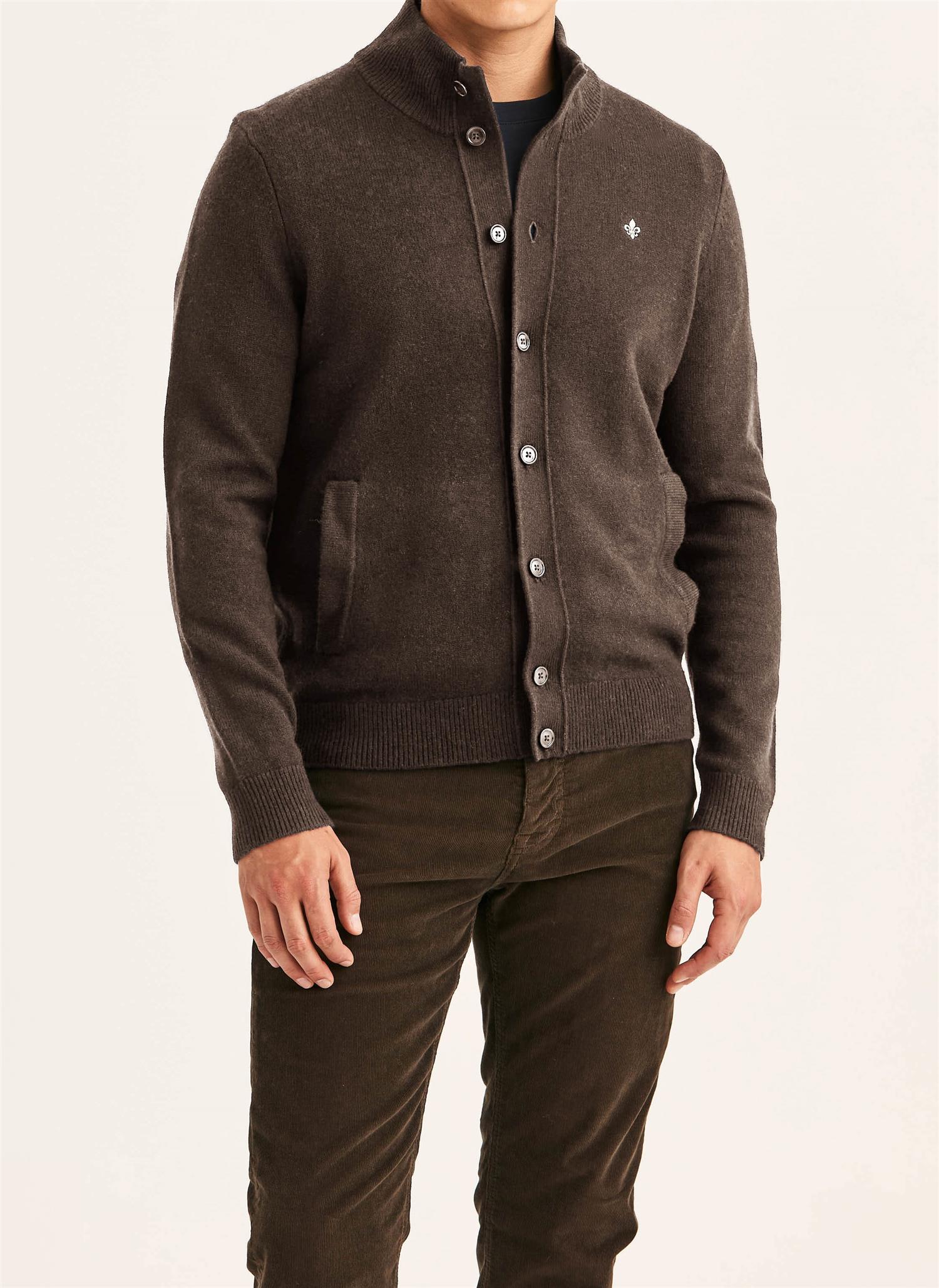 Hertford Button Cardigan - Brown