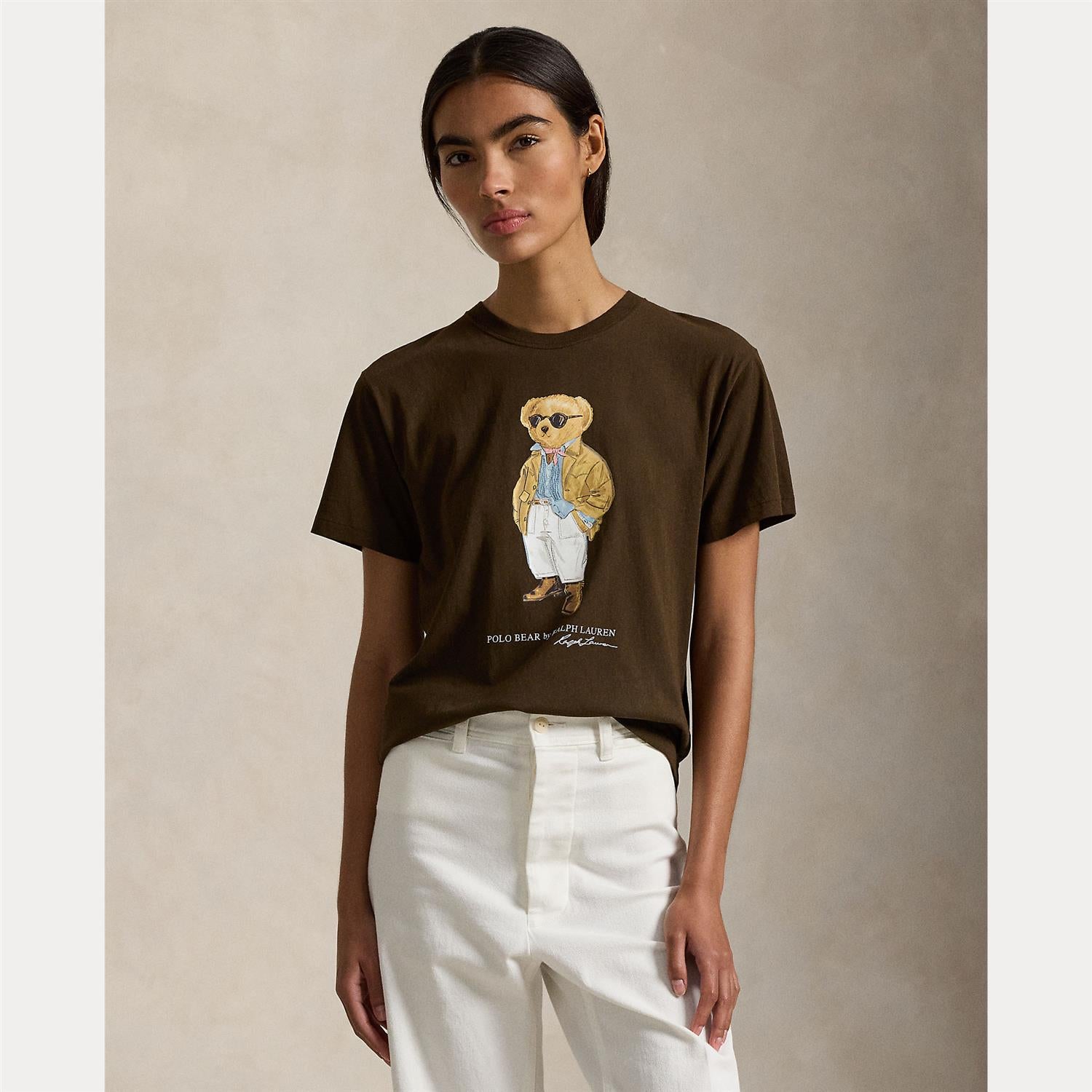 Polo Bear Cotton Jersey Tee Dark Brown