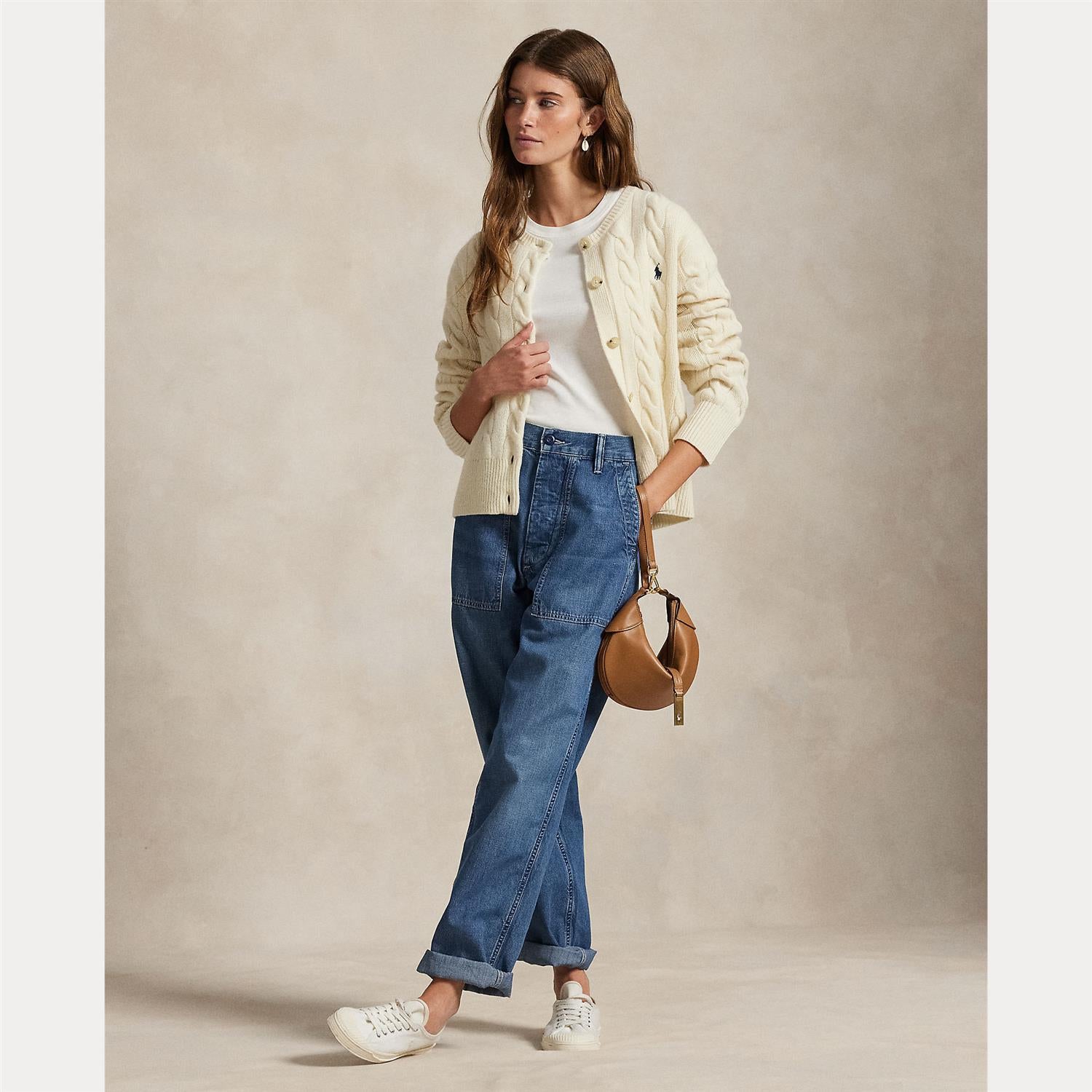 Cable-Knit Wool-Cashmere Cardigan