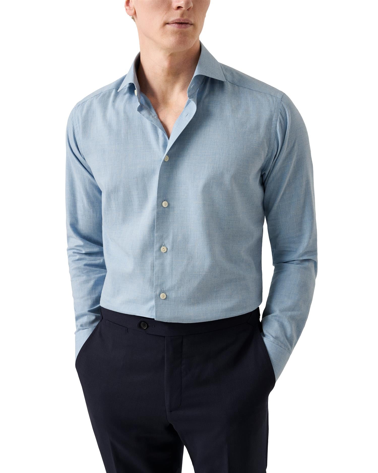 Solid Signature Flannel Shirt - Blue