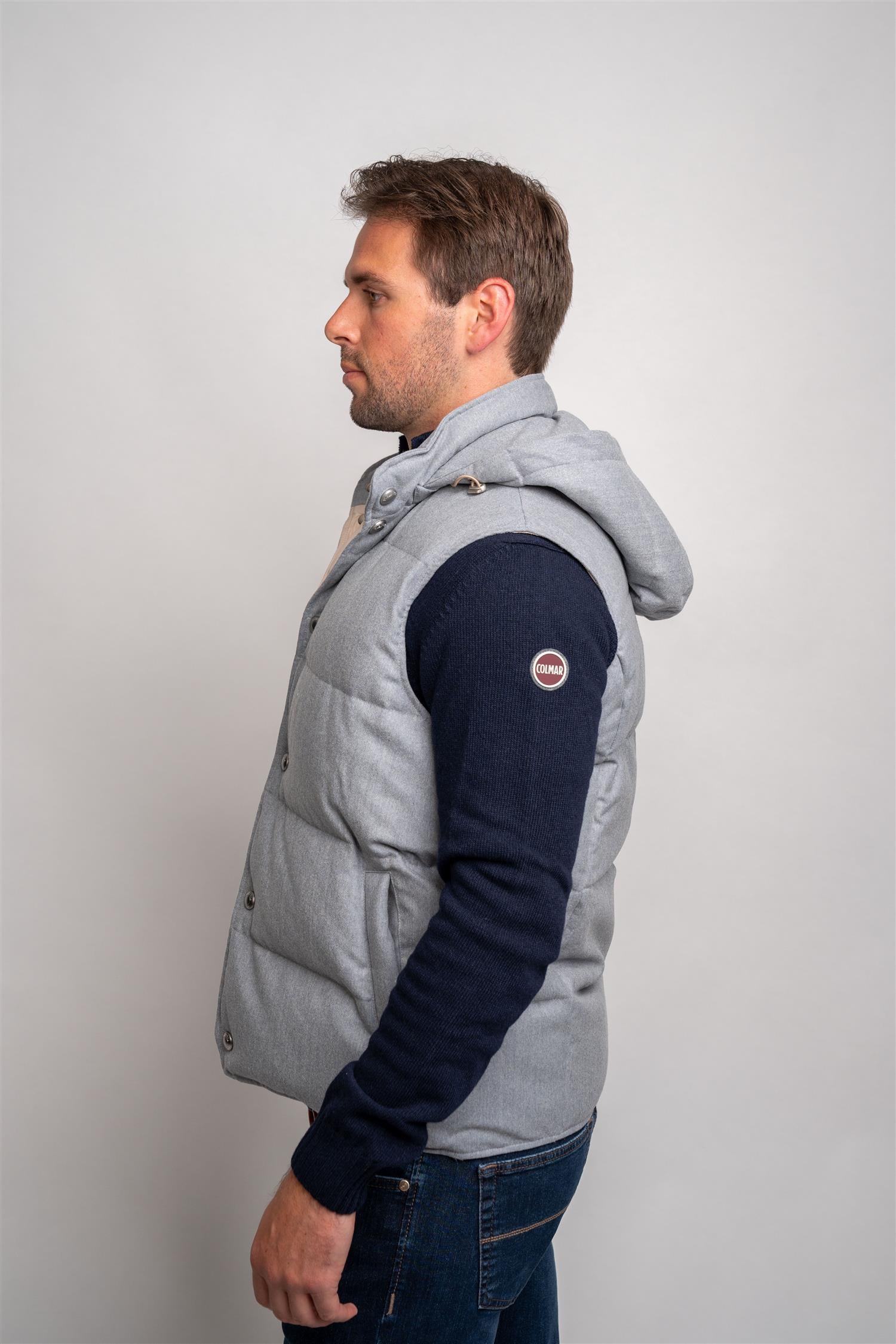 Gilet With Hood - Light Blue