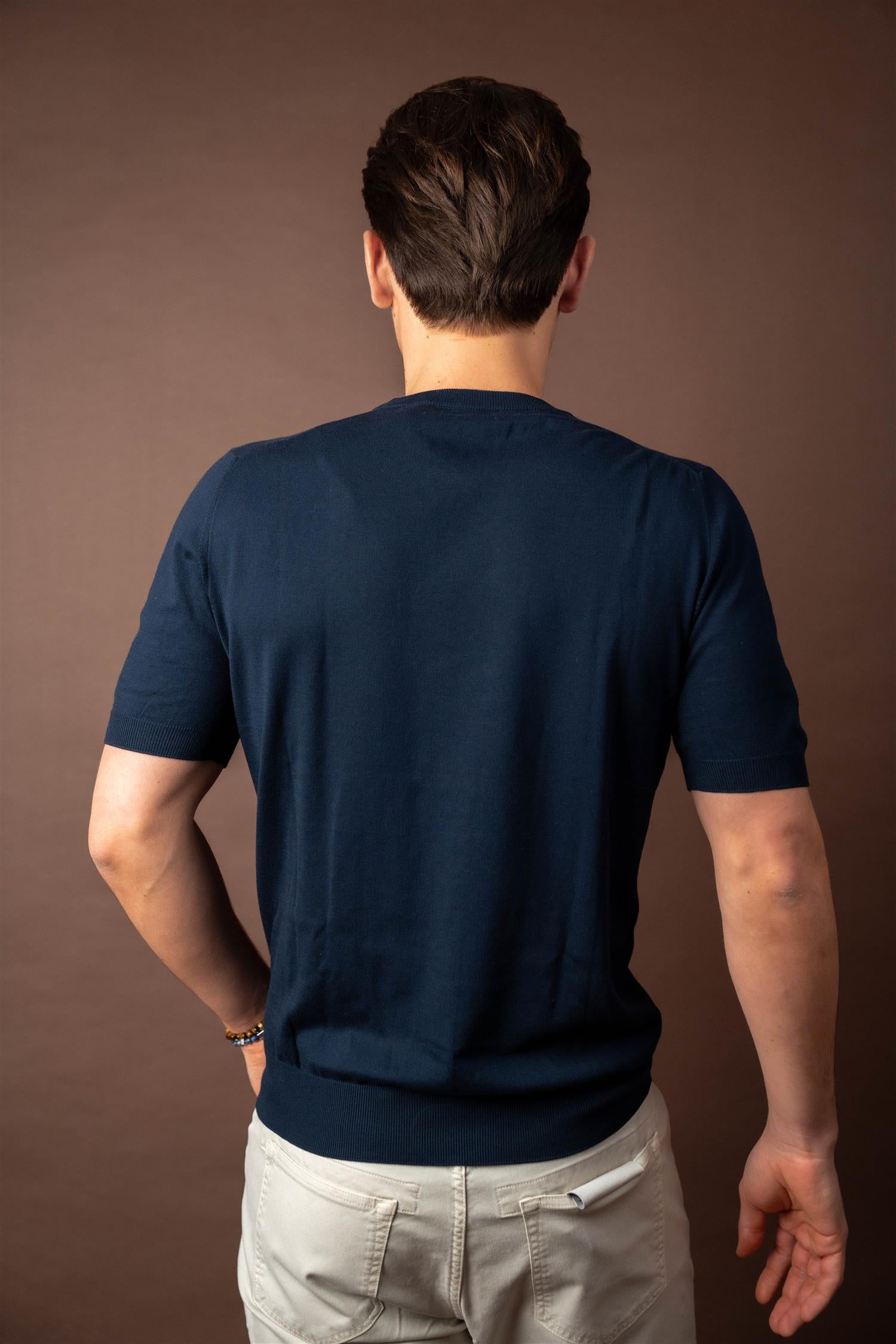Ribbed T-shirt - Navy