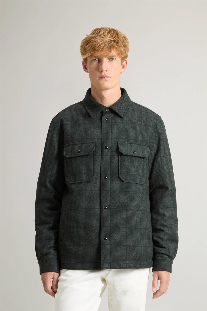 Alaskan Wool Check Overshirt - Green