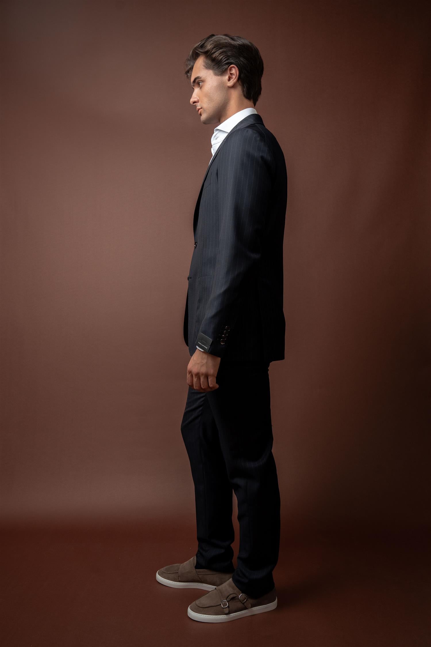 Pinstripe Suit - Navy