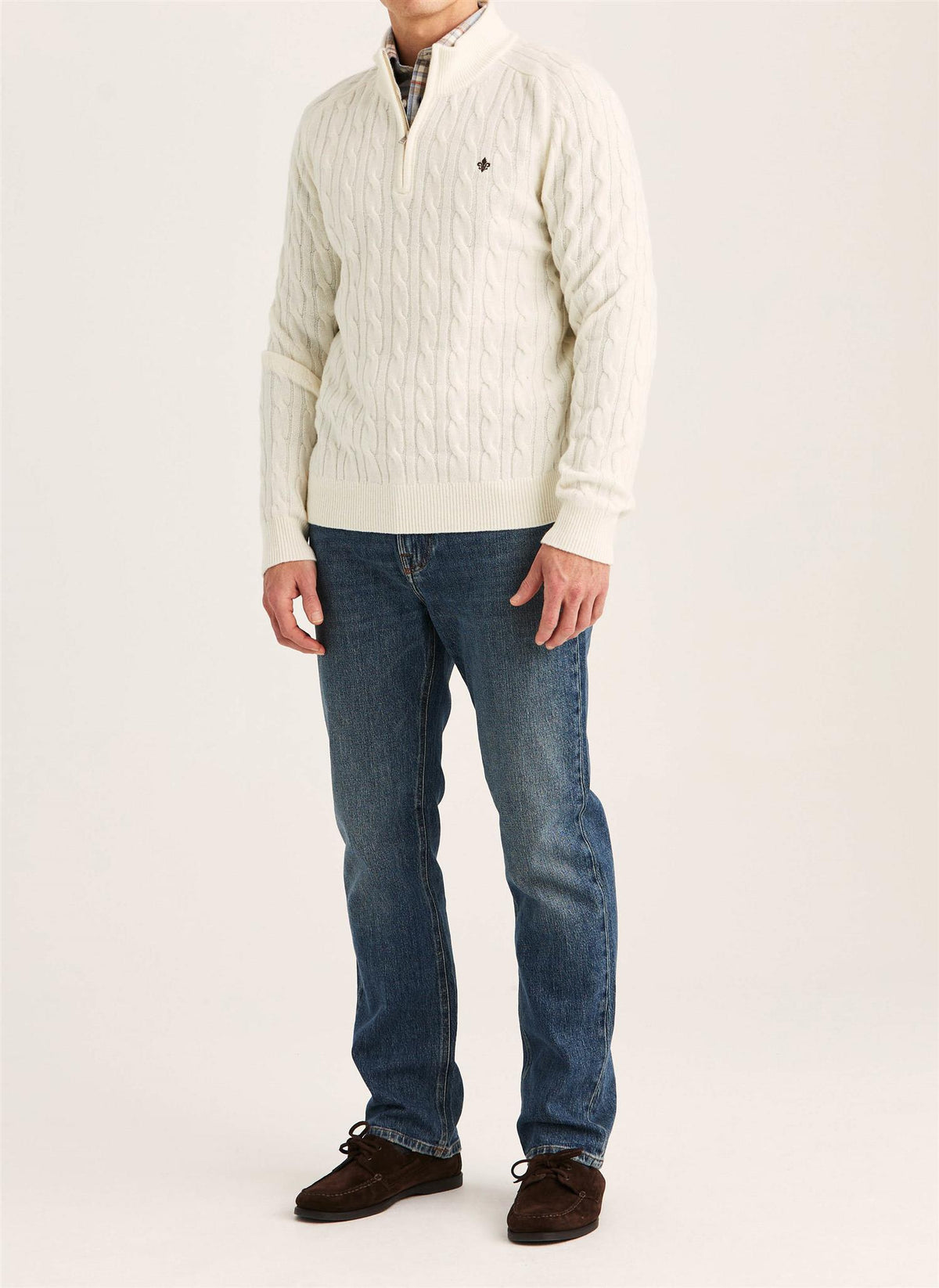 Hertford Cable Half Zip - Off White