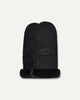 Sheepskin Embroider Mitten Black