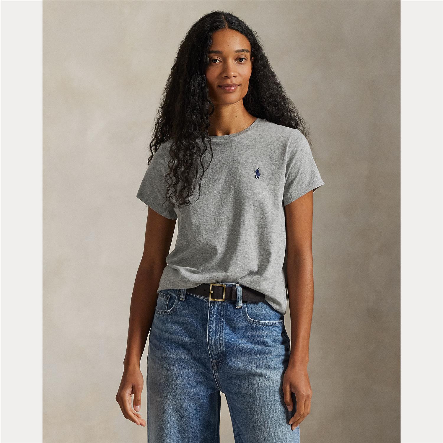 Classic Fit Cotton Jersey Crewneck Tee Cobblestone Heather