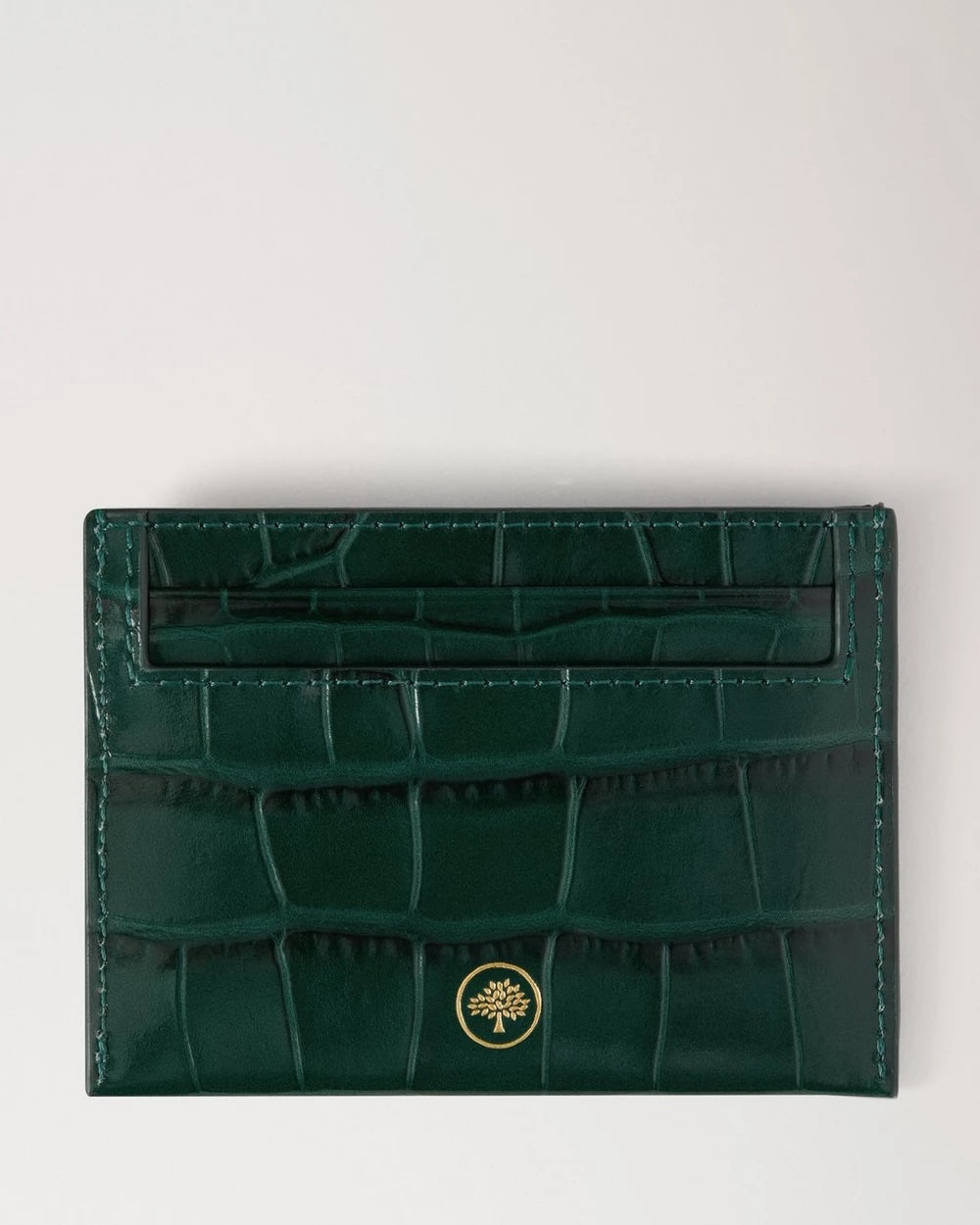 Credit Card Slip Emerald Shiny Croc