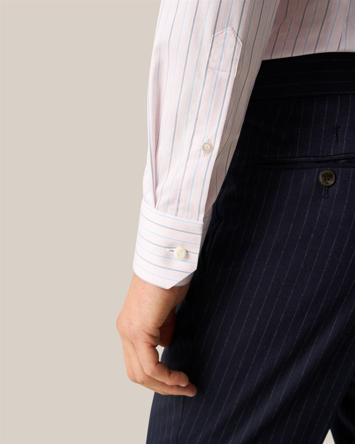 Slim Striped - White Collar - Pink