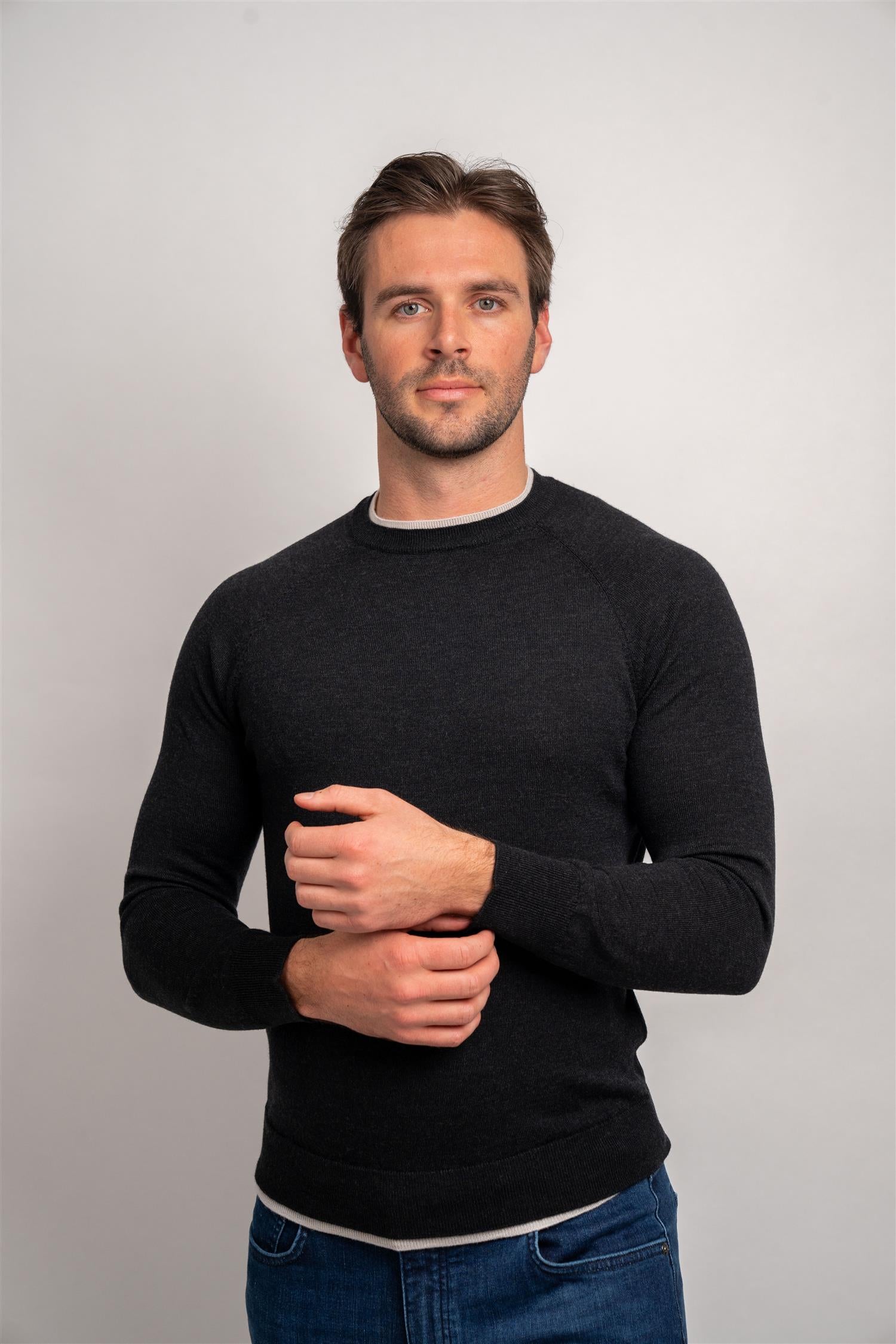 Round Neck Sweater - Dark Grey