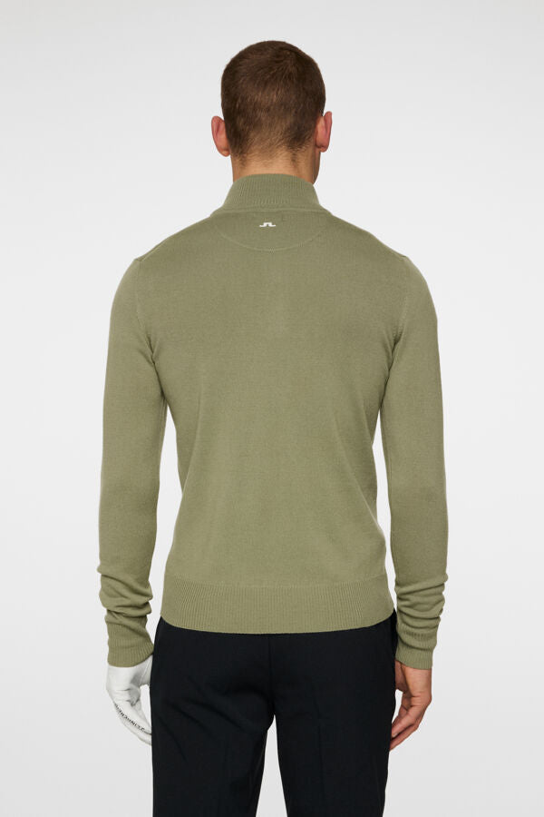 Kian Zipped Sweater - Oil Green