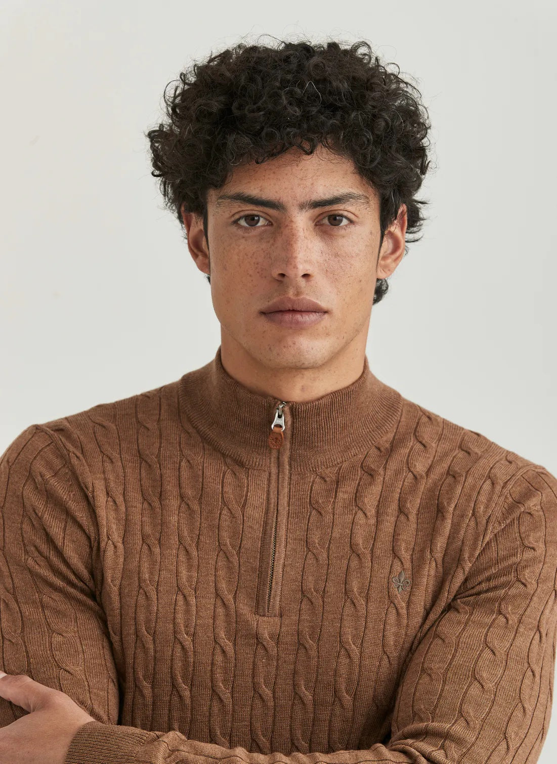 Merino Cable John Zip Camel