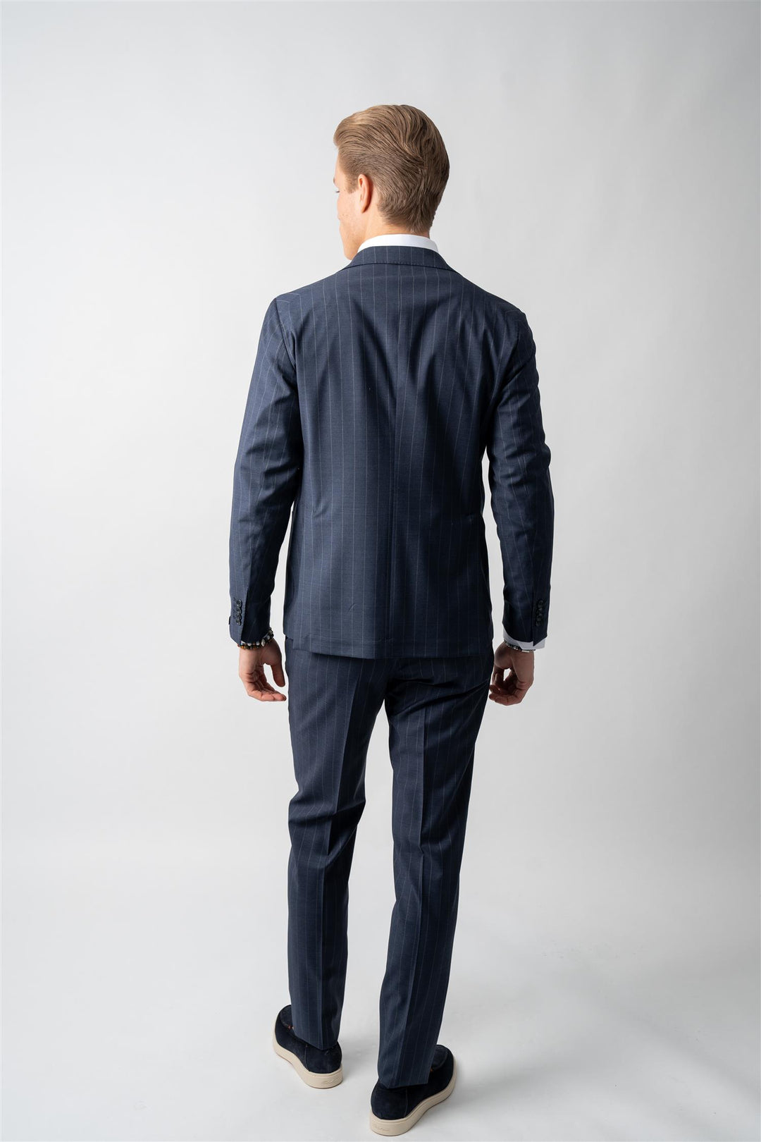 Pinstripe Suit - Navy