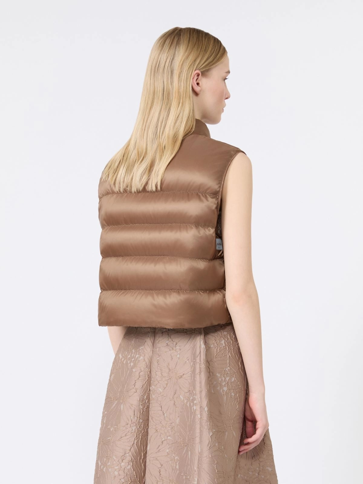 Padded cropped gilet - Honey
