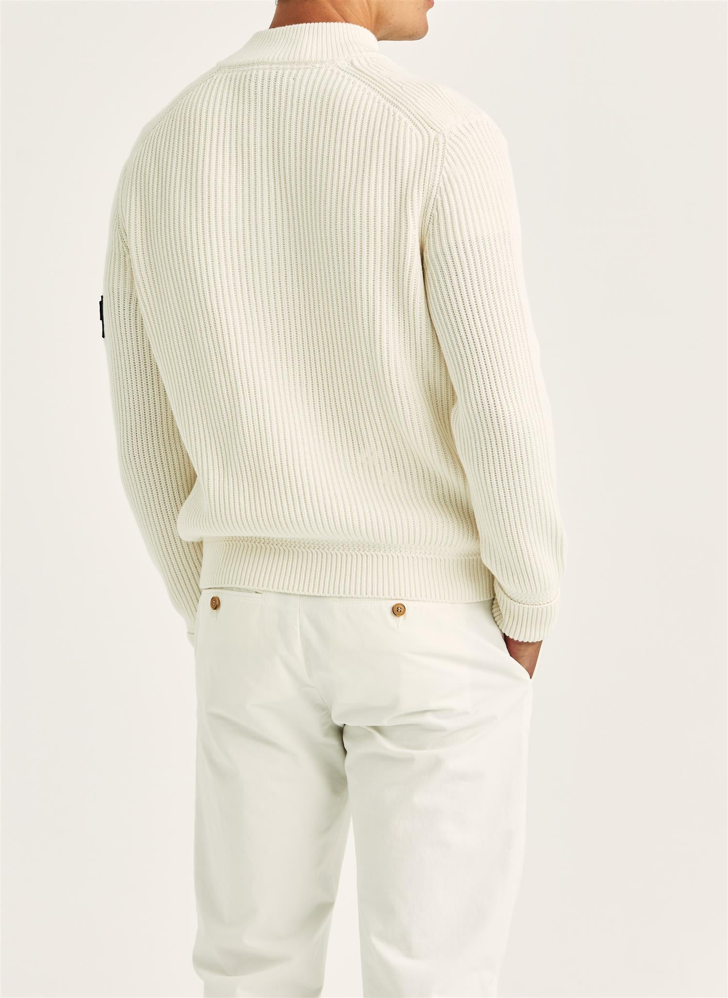 Brenton Zip Cardigan - Off White
