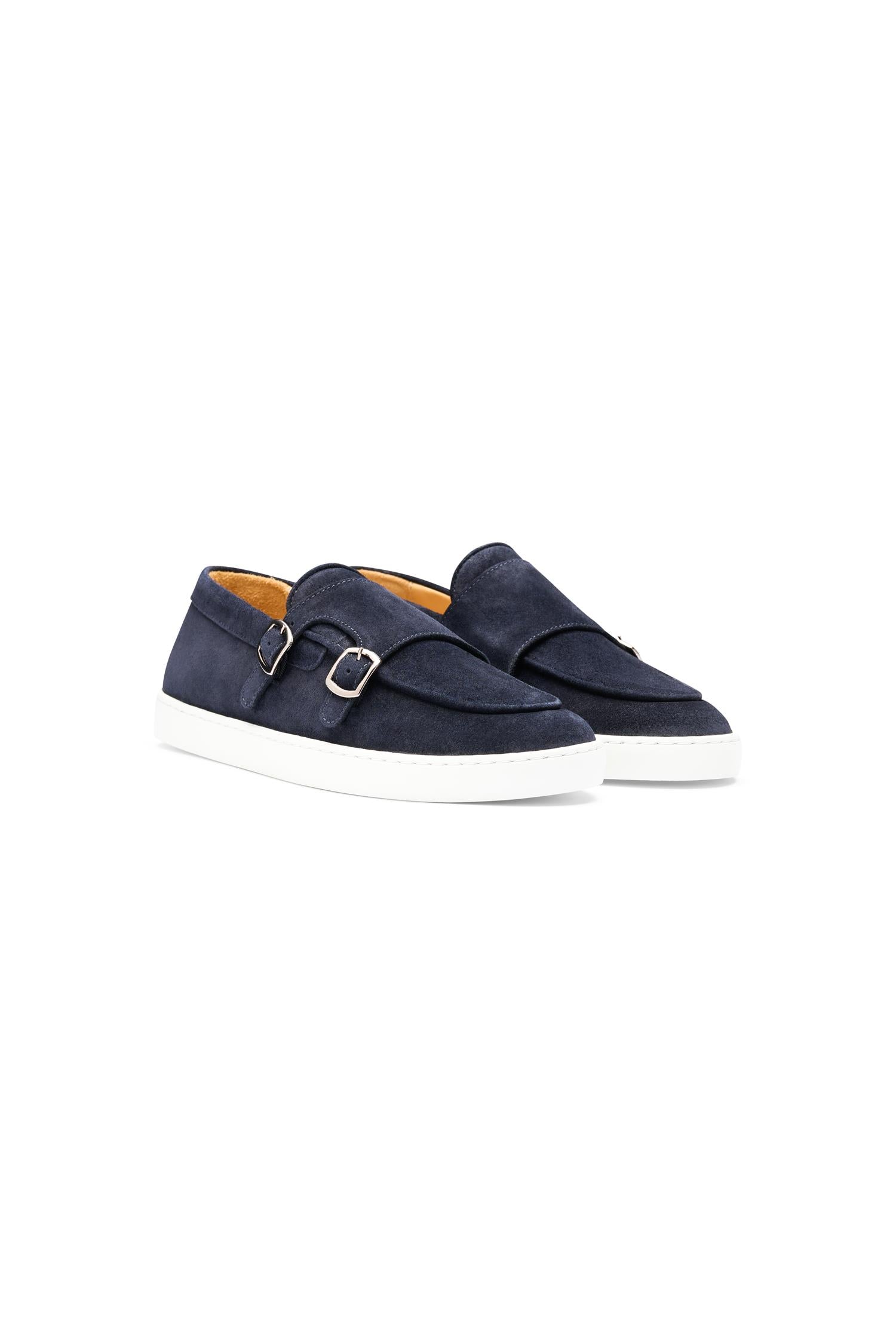 Monk Strap Sneaker - Navy Suede