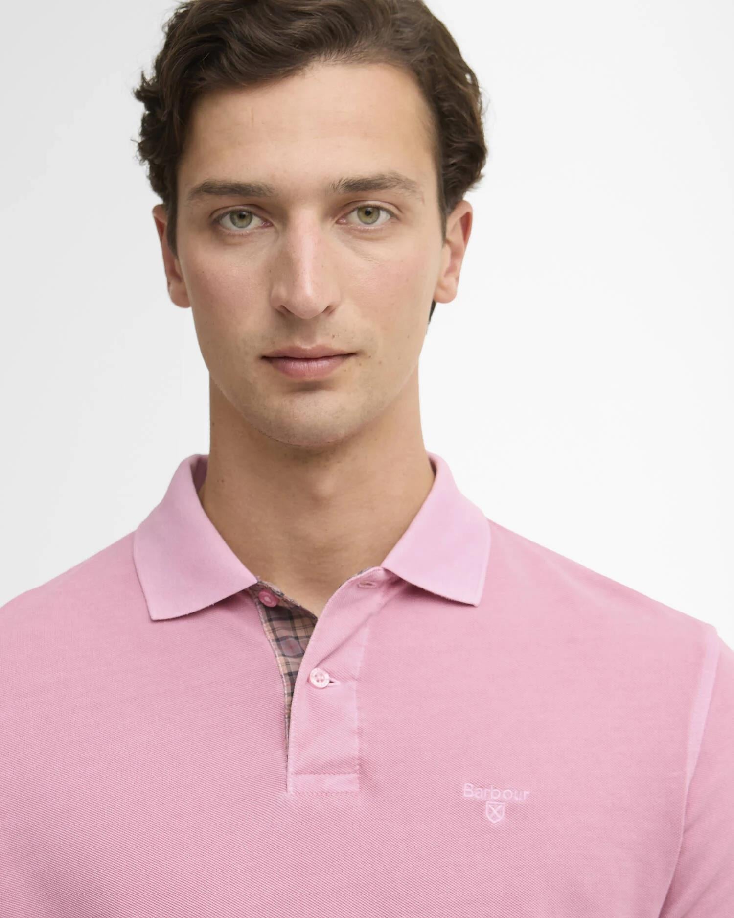 Washed Tartan Polo - Washed Pink