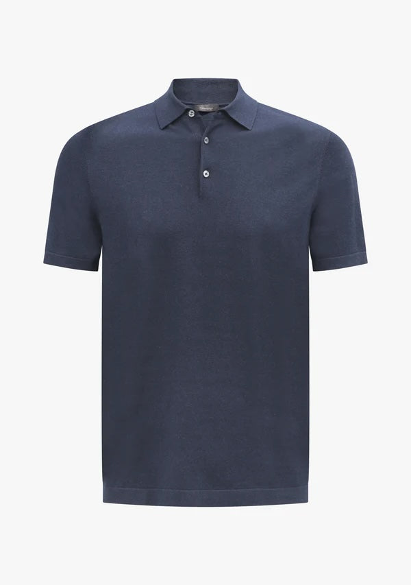 Jacob Knitted Polo - Navy