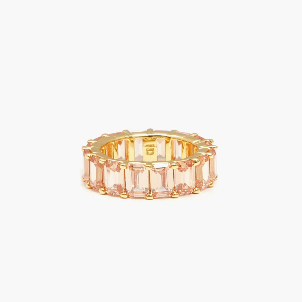 Chunky Colorful Ring Beige Gold
