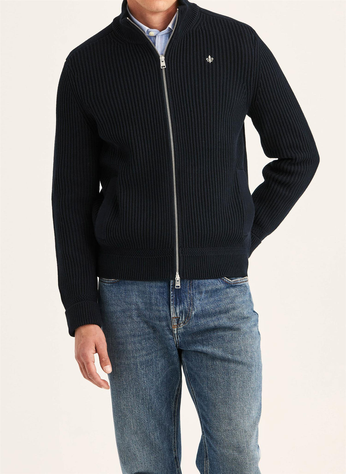 Duncan Zip Cardigan - Blue