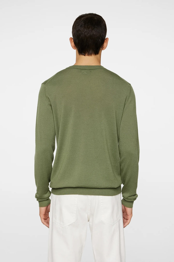 Keane Light Merino Crew Neck - Oliven