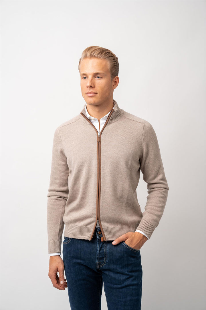 Full Zip - Beige/Brown