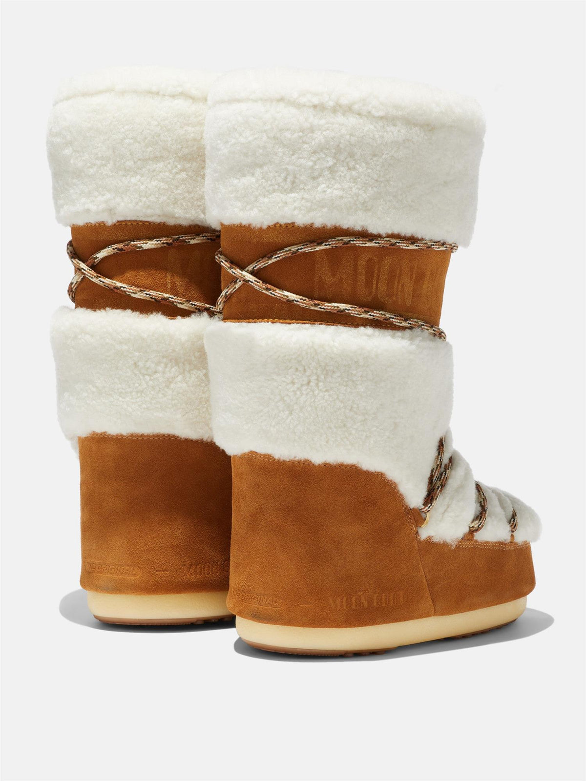 MB Icon Brown Shearling Boots - Whisky/Off White