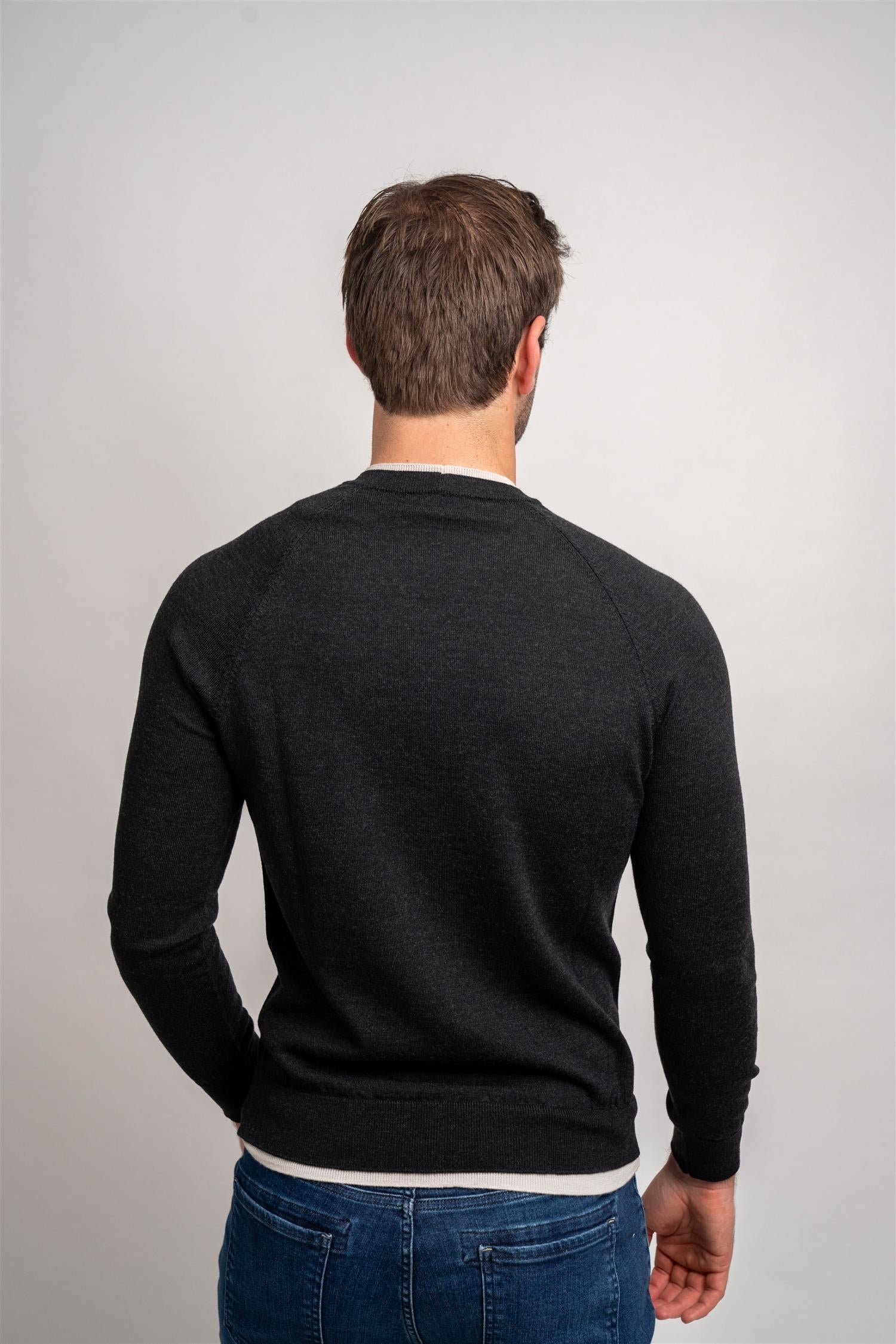 Round Neck Sweater - Dark Grey