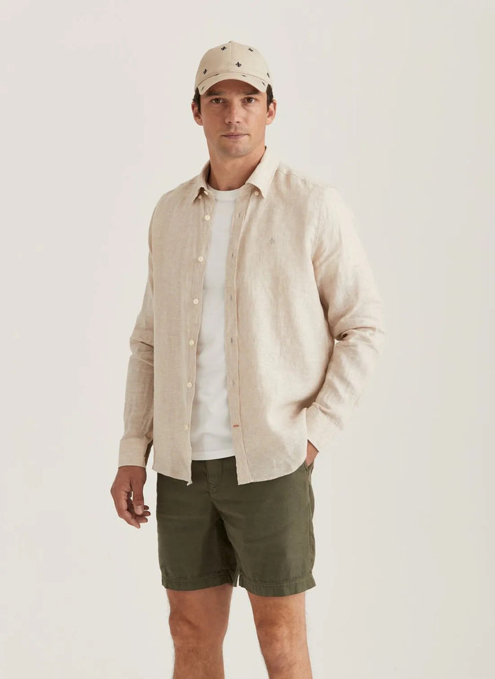 Douglas Linen Shirt-Classic - Khaki