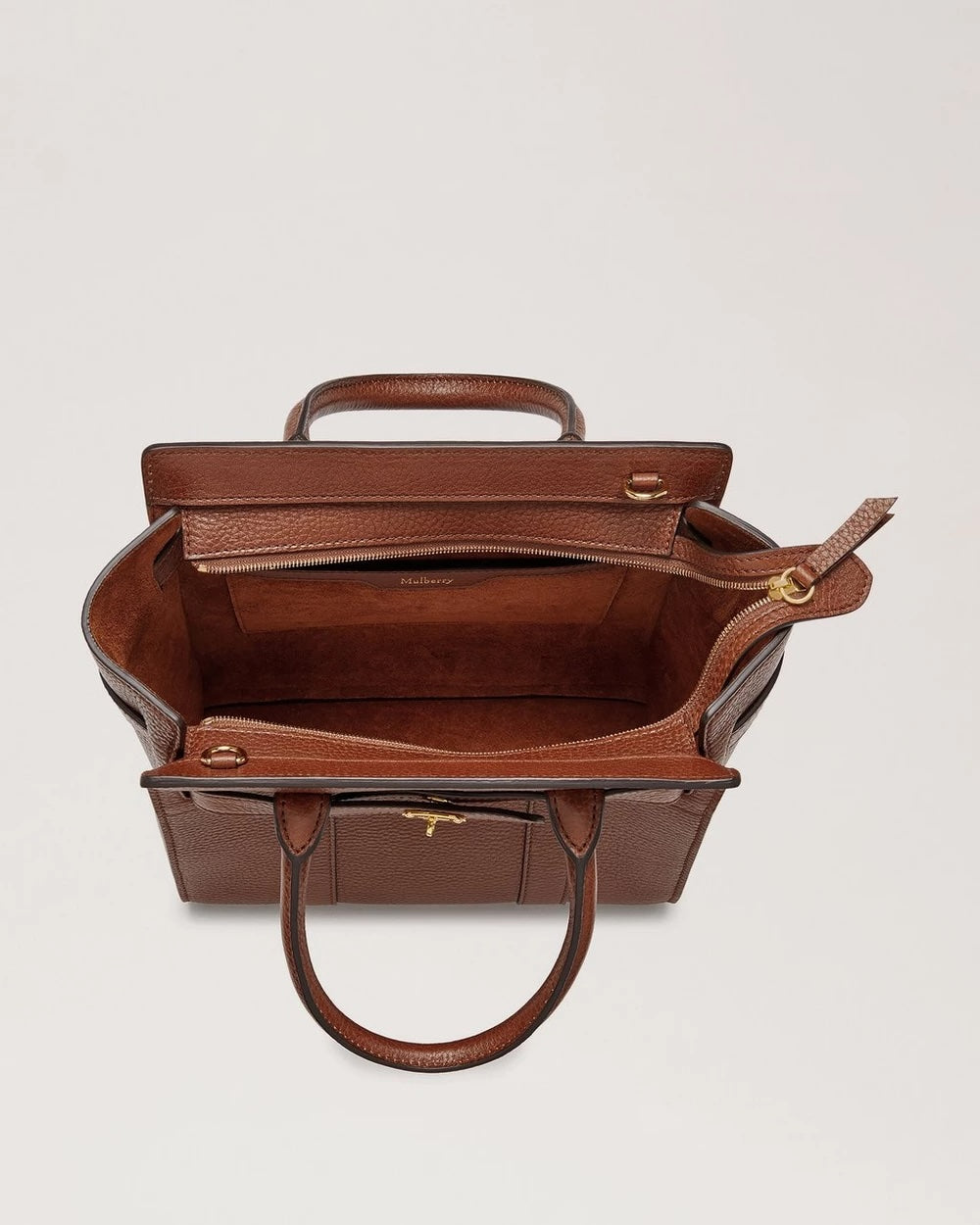 Mini Zipped Bayswater - Oak Two-Tone Small Classic Grain