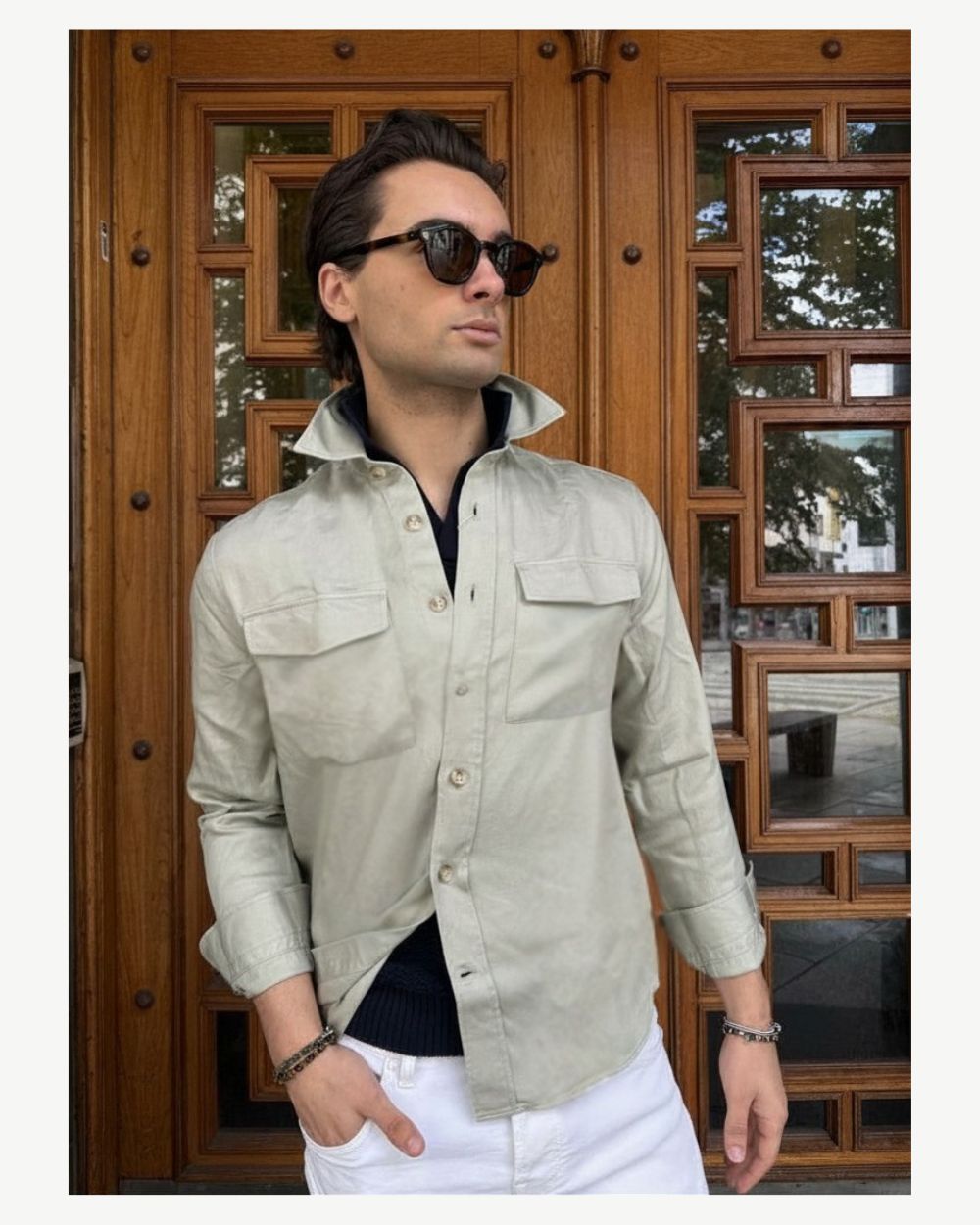 Tencel Linen Overshirt - Light Green