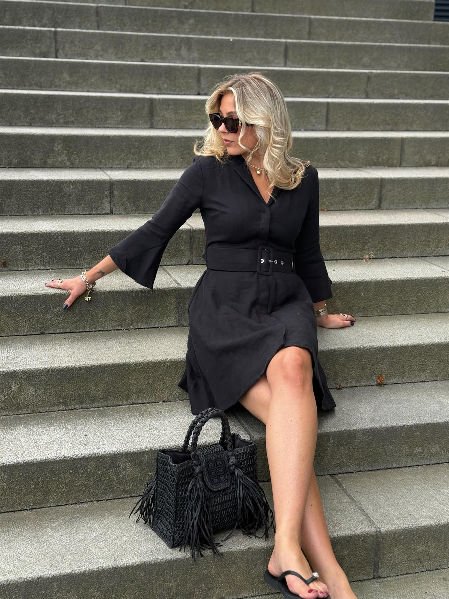 Sigrid Straw Bag Black