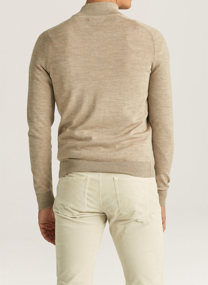 Merino John Zip - Khaki