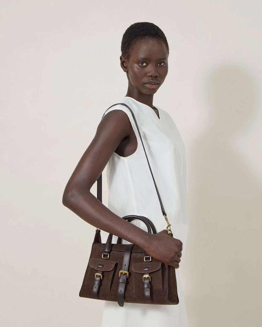 Small Roxanne Suede Chocolate