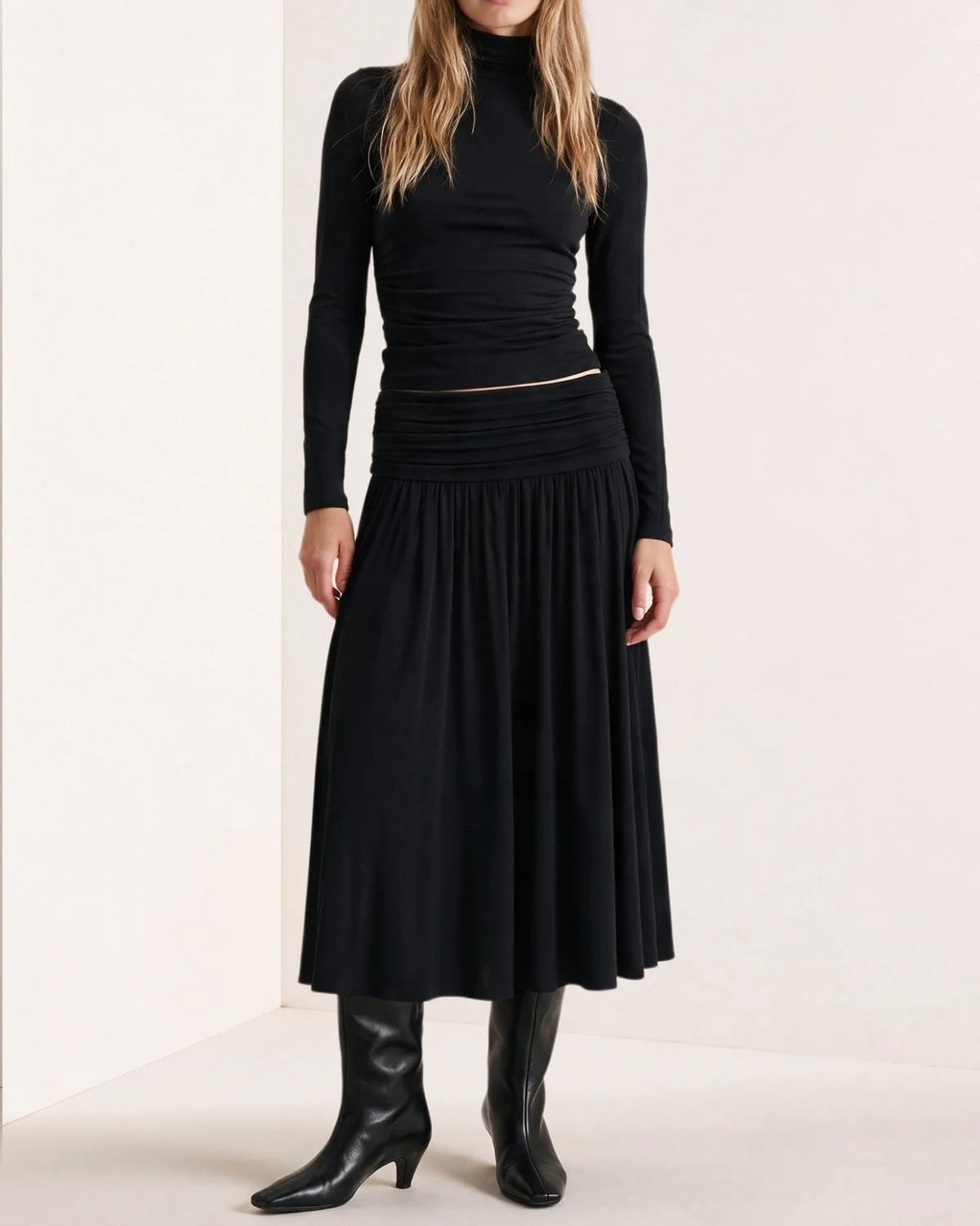 Jersey Turtleneck - Black
