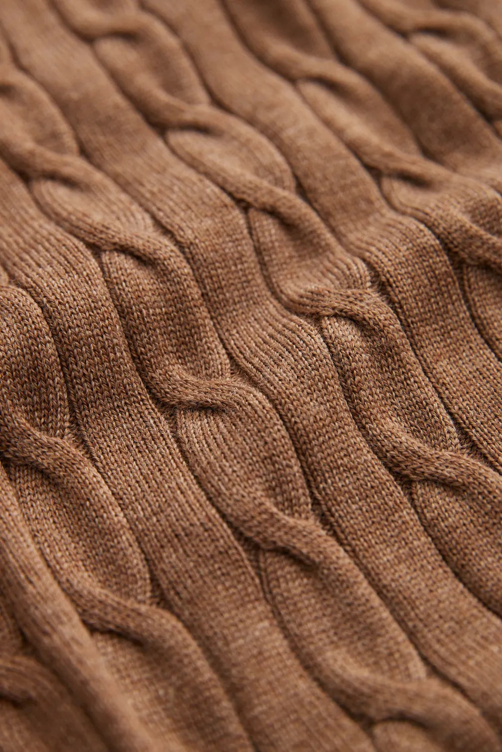 Merino Cable John Zip Camel