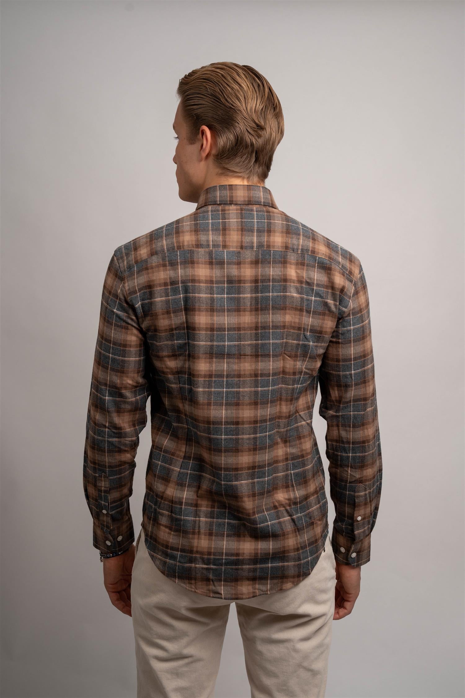 Check Flannel Shirt - Brown
