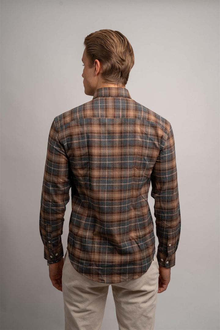 Check Flannel Shirt - Brown