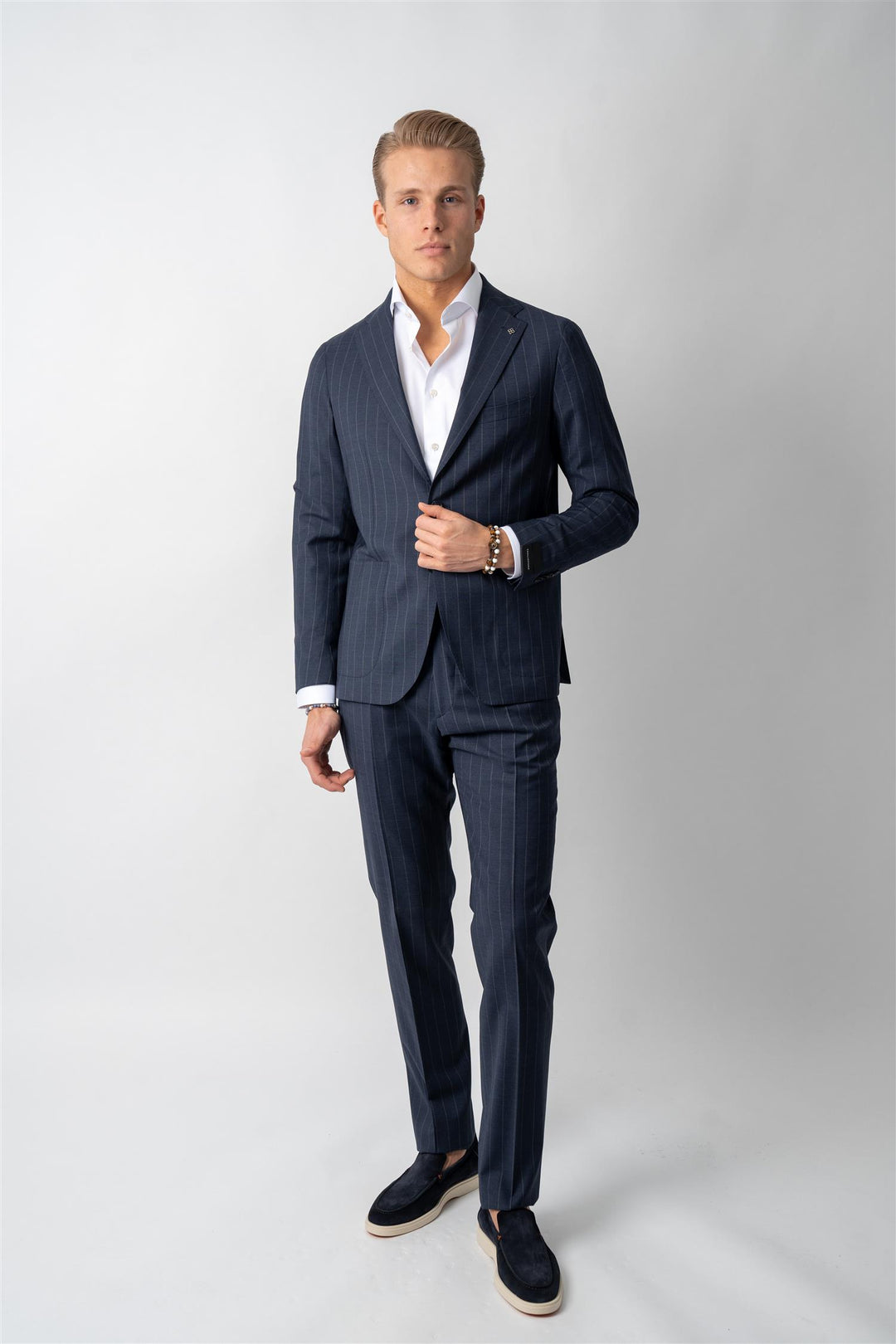 Pinstripe Suit - Navy