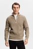 Alex Half Zip Knitted Sweater - Brindle