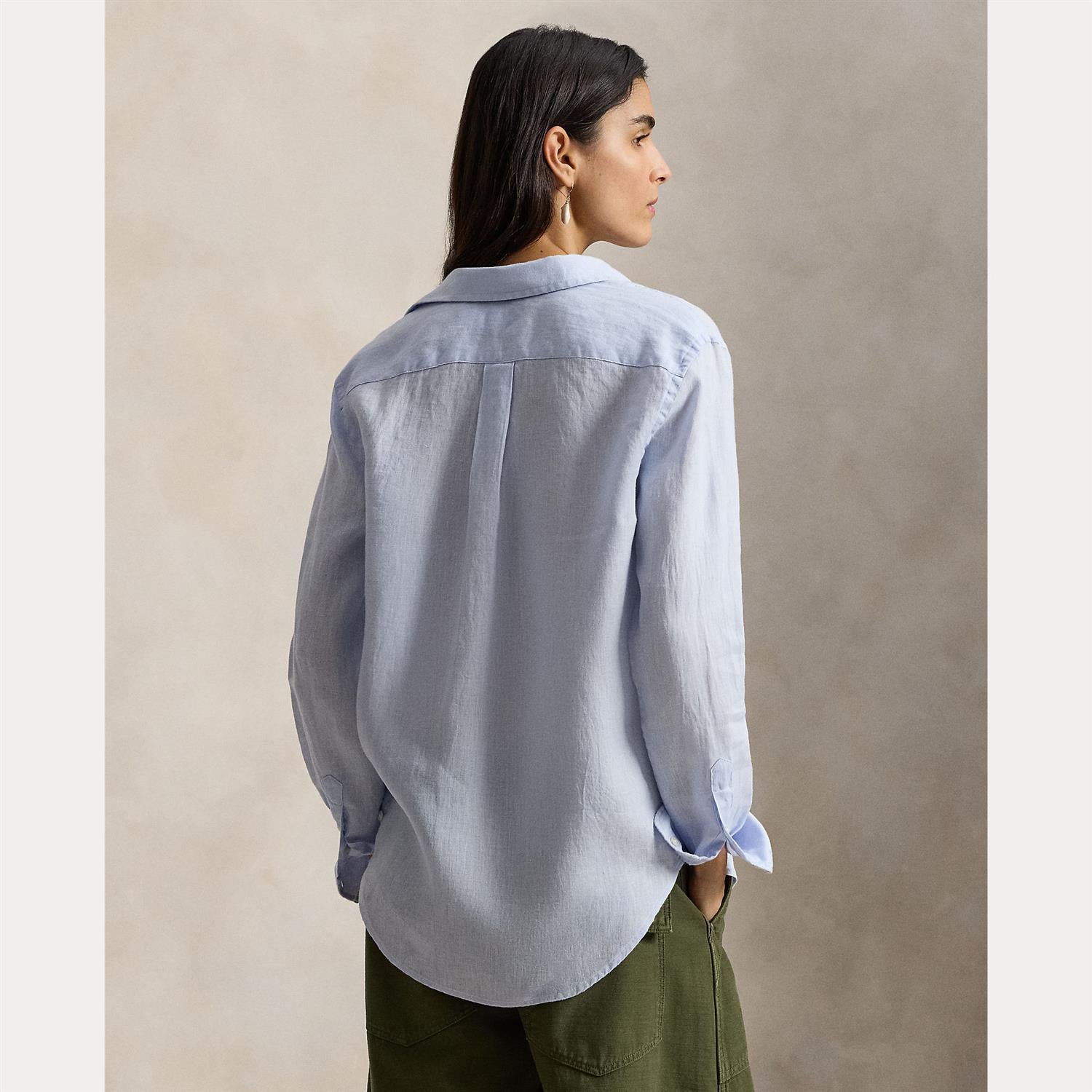 Classic Fit Linen Shirt Oxford Blue