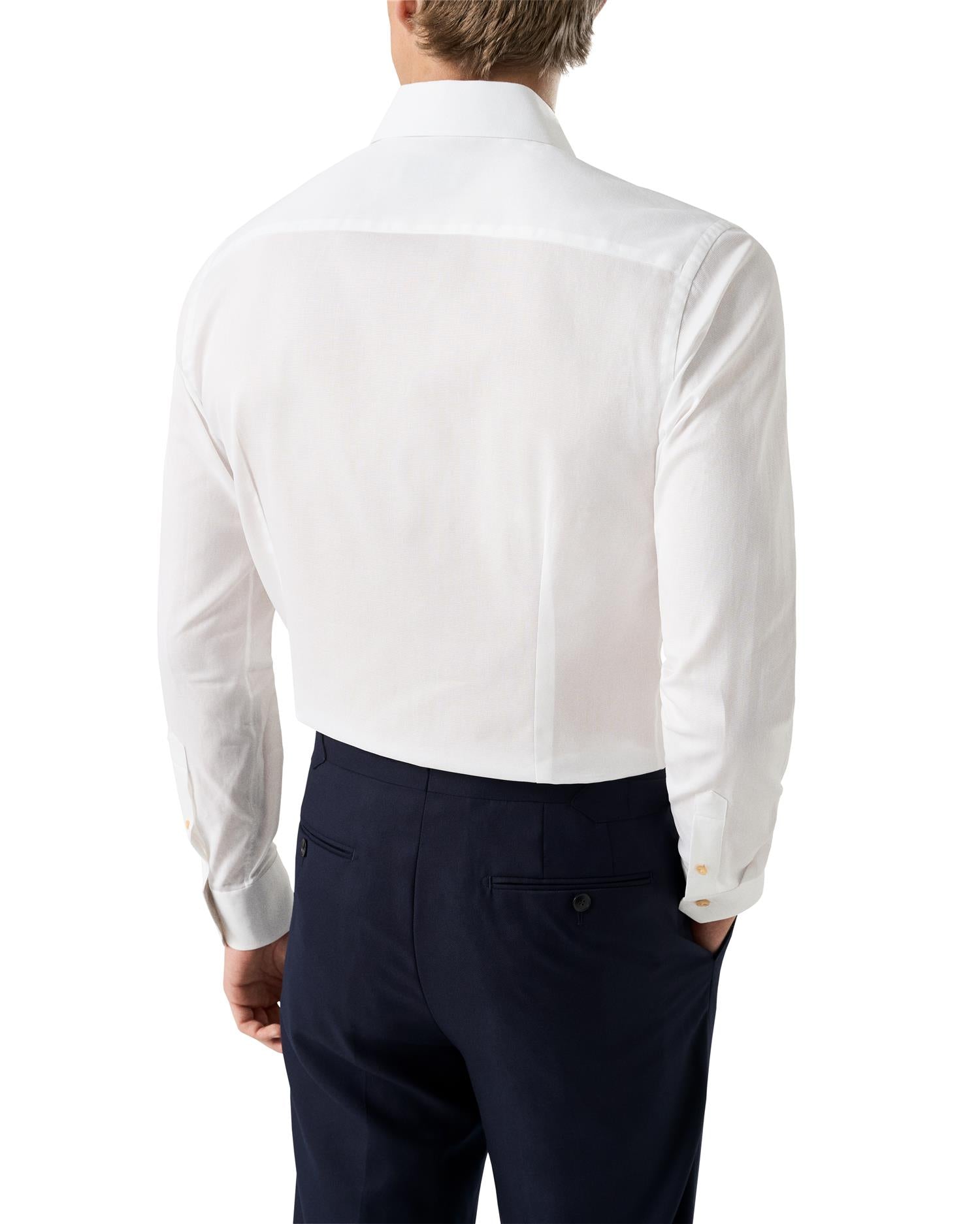 Semi Solid Effect Shirt - White