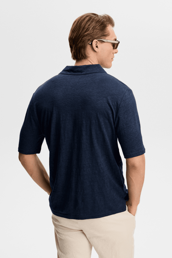 Roy Linen Polo - Navy