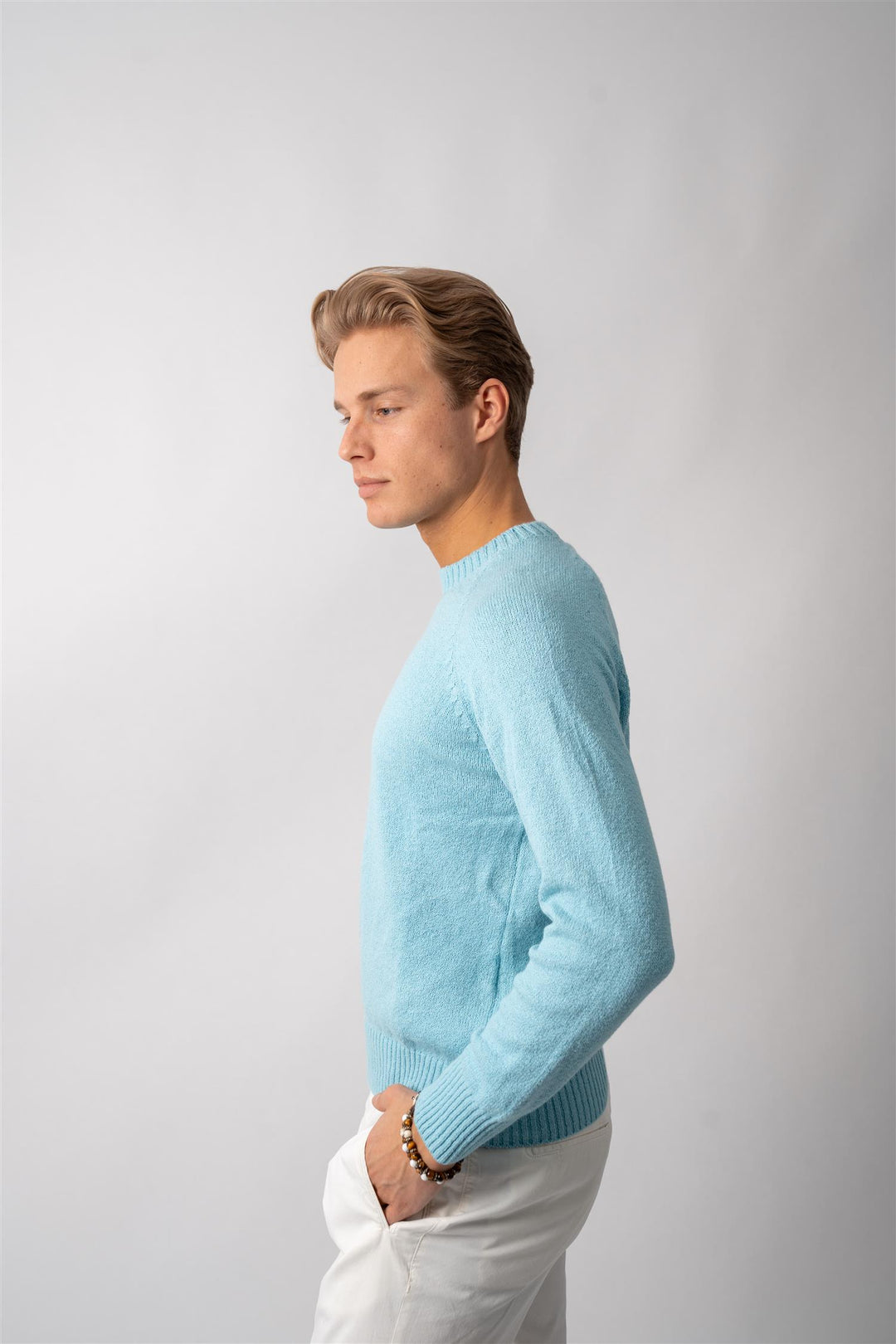 Bouclé Crewneck - Turquoise