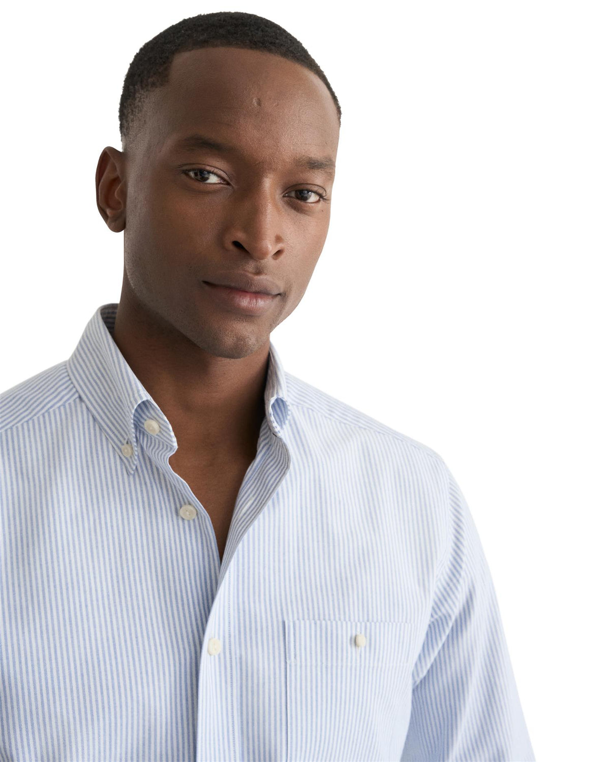 Striped Oxford Shirt- Light blue