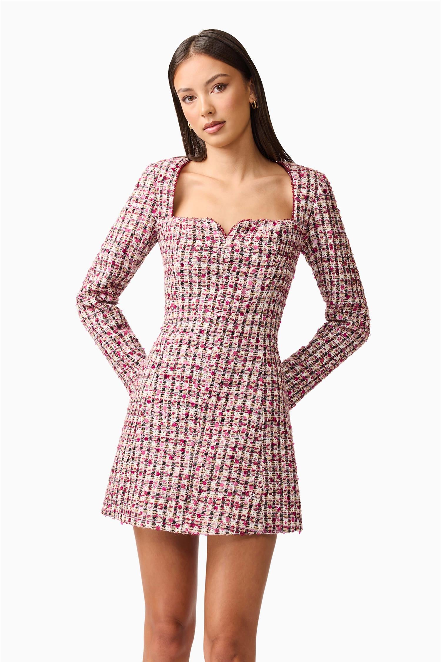 Bianca Long Sleeve Mini Dress Berry Multi