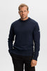 Chester Side Stripe Knit Crew - Navy