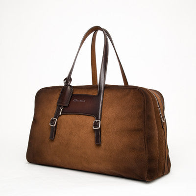 Briefcase Leather Suede - Brun